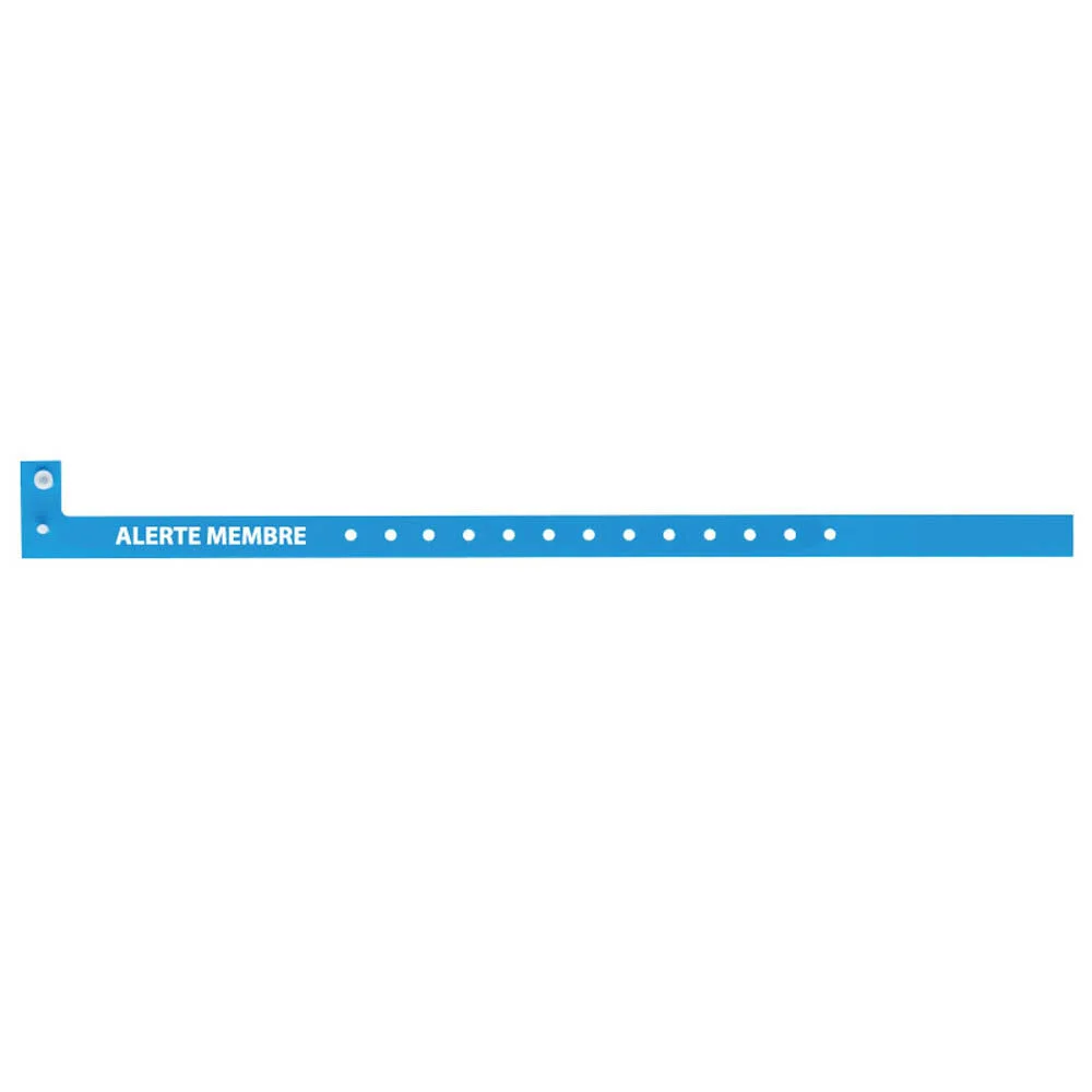 Bracelet de plastique avec impression ALERTE MEMBRE