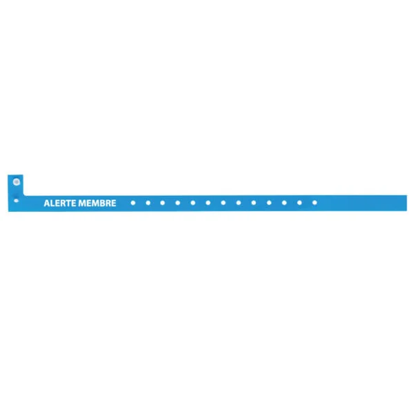 Bracelet de plastique avec impression ALERTE MEMBRE